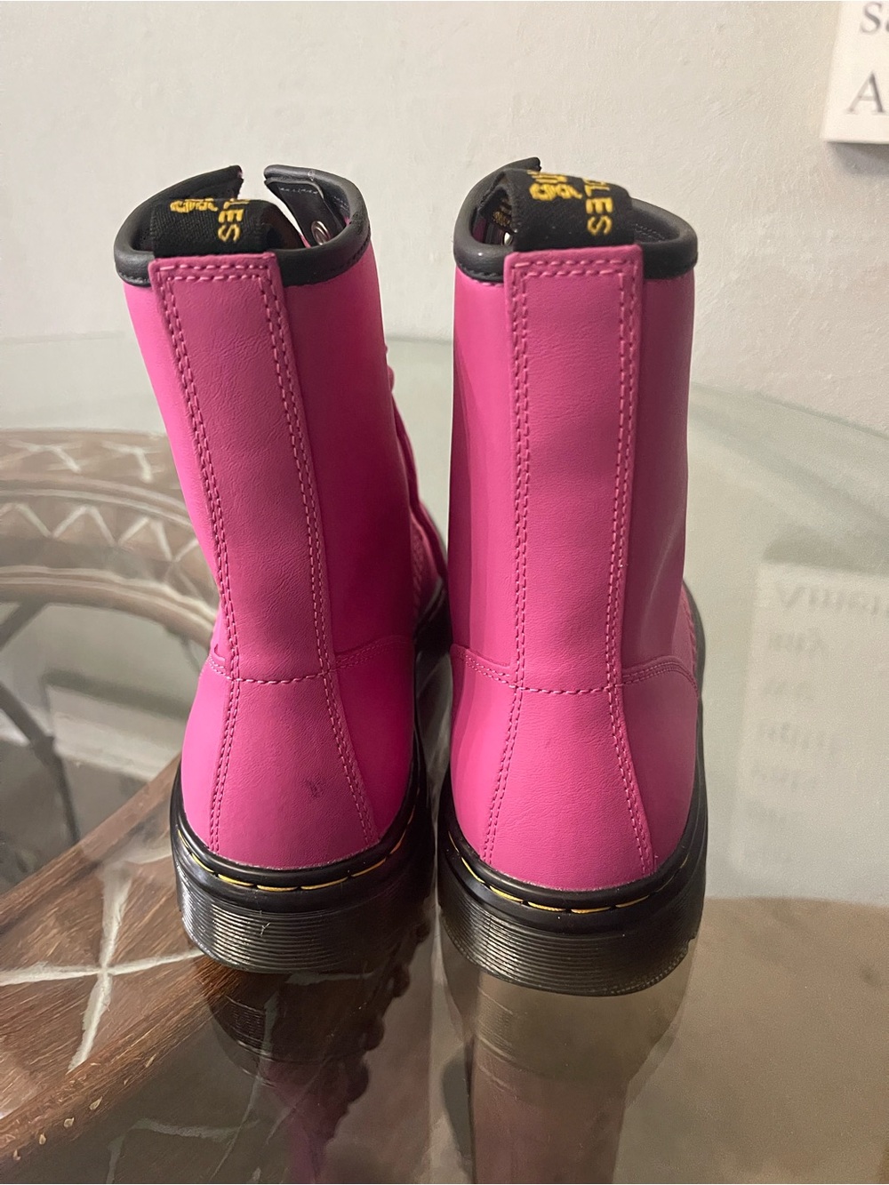 Dr. Martens Bright Pink Lace-Up Combat Boots - Picture 4 of 7